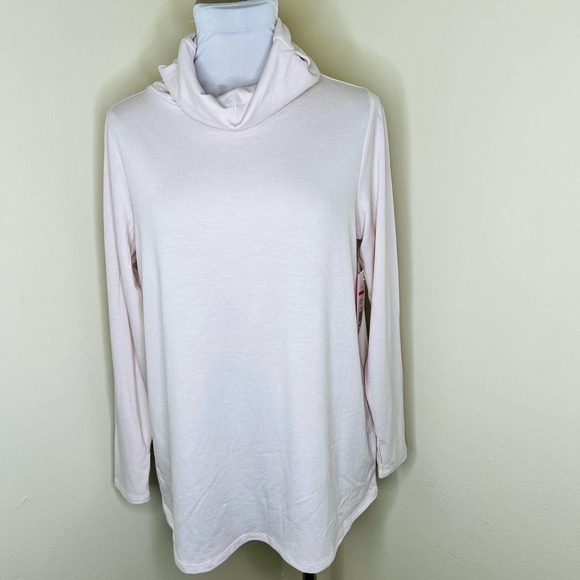 NWT ADYP Turtleneck Top Sweater MEDIUM Light Pink Jersey Knit Pullover Modern - Picture 1 of 9